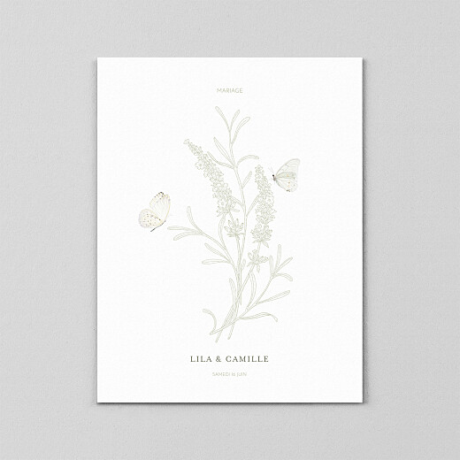 Faire-part de mariage Botanique portrait (calque) vert - Vue 2 Faire-part de mariage Botanique portrait (calque) vert - Vue 2