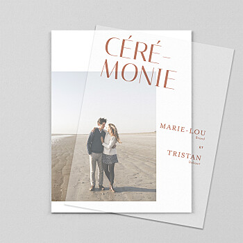 Faire-part de mariage capitale (calque) rouge Faire-part de mariage capitale (calque) rouge