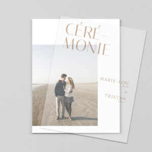 Faire-part de mariage Capitale (calque) ocre Faire-part de mariage Capitale (calque) ocre