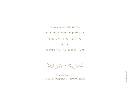 Carte de voeux Poème recto-verso kraft - Verso