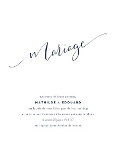 Faire-part de mariage swing (portrait) blanc Faire-part de mariage swing (portrait) blanc
