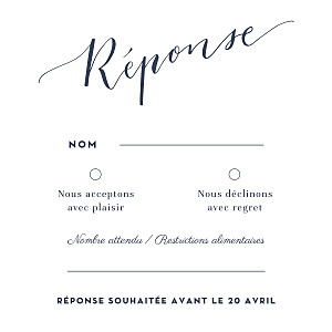 Carton réponse mariage bleu swing rose Carton réponse mariage bleu swing rose