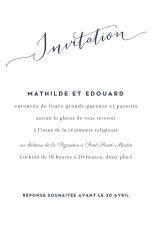 Carton d'invitation mariage Swing (portrait) blanc