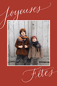 Carte de voeux rouge swing 2 photos rouge Carte de voeux rouge swing 2 photos rouge