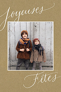 Carte de voeux beige swing 2 photos kraft Carte de voeux beige swing 2 photos kraft