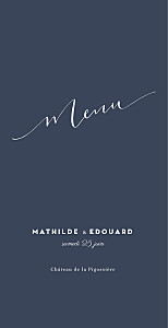 Menu de mariage bleu swing bleu Menu de mariage bleu swing bleu