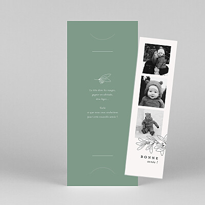Carte de voeux tous genres jeune pousse (marque-page) vert Carte de voeux tous genres jeune pousse (marque-page) vert