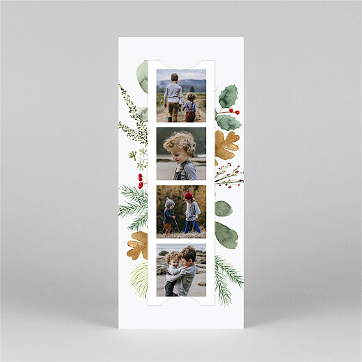 Carte de voeux Feuillage aquarelle (marque-page) blanc - Vue 2 Carte de voeux Feuillage aquarelle (marque-page) blanc - Vue 2