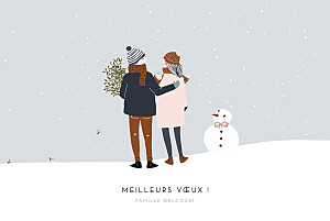 Carte de voeux winter family 1 Carte de voeux winter family 1
