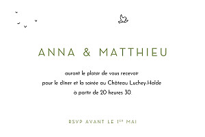 Carton d'invitation mariage marion bizet promesse bohème (petite) blanc Carton d'invitation mariage marion bizet promesse bohème (petite) blanc