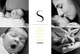 Faire-part de naissance Trait de caractère jaune