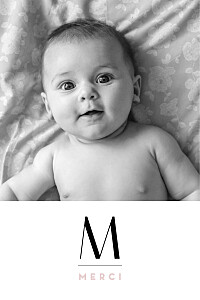 Carte de remerciement photos trait de caractère rose Carte de remerciement photos trait de caractère rose
