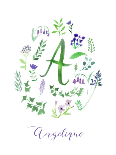 Affichette Alphabet fleuri blanc - Recto Affichette Alphabet fleuri blanc - Recto