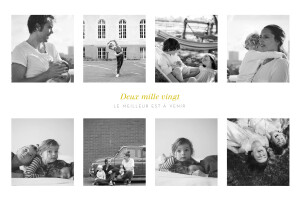 Carte de voeux 9 photos blanc Carte de voeux 9 photos blanc
