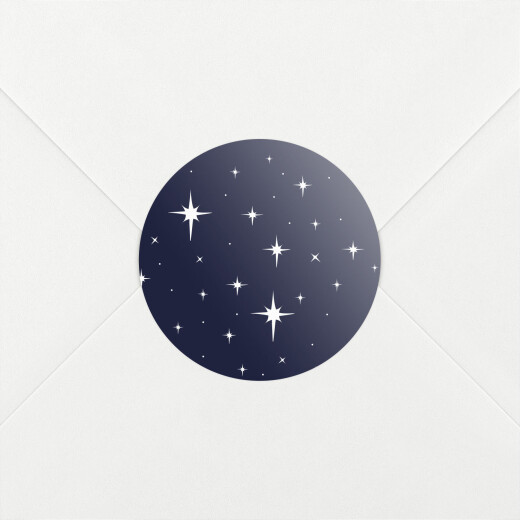 Stickers pour enveloppes vœux Sous les étoiles bleu nuit - Vue 1 Stickers pour enveloppes vœux Sous les étoiles bleu nuit - Vue 1
