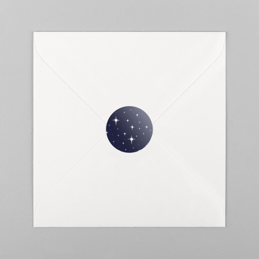 Stickers pour enveloppes vœux Sous les étoiles bleu nuit - Vue 2