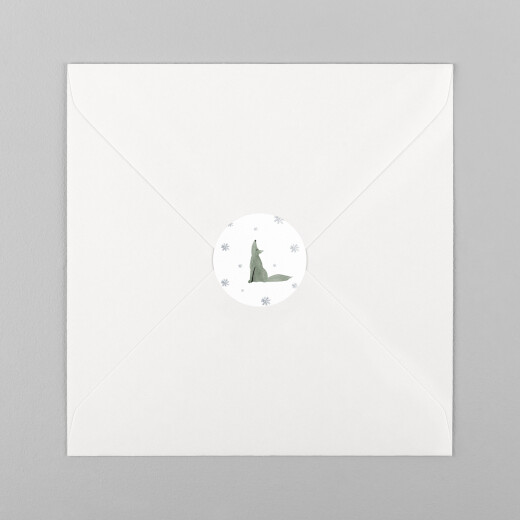 Stickers pour enveloppes vœux Toundra loup - Vue 2