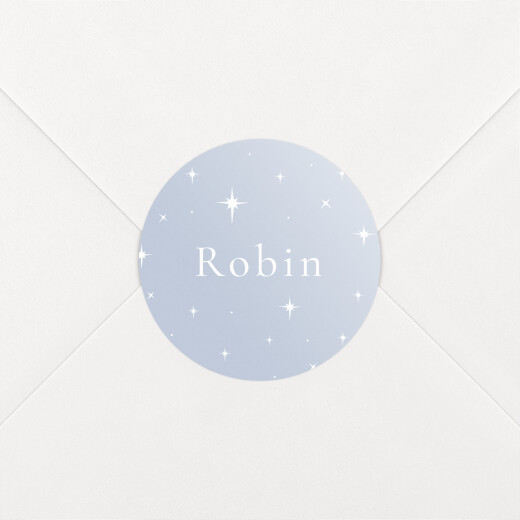Stickers pour enveloppes naissance Sous les étoiles bleu - Vue 1