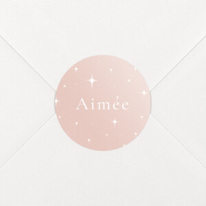Stickers pour enveloppes naissance Sous les étoiles rose