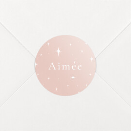 Stickers pour enveloppes naissance Sous les étoiles rose