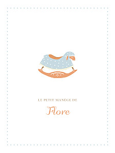 Affichette bleu cheval à bascule rose Affichette bleu cheval à bascule rose