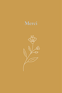 Carte de remerciement fille blason floral jaune Carte de remerciement fille blason floral jaune