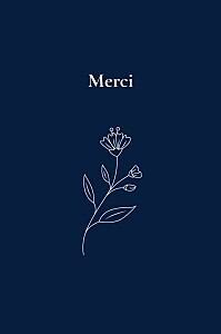Carte de remerciement bleu blason floral bleu Carte de remerciement bleu blason floral bleu