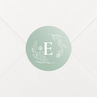 Stickers naissance vert blason floral vert Stickers naissance vert blason floral vert