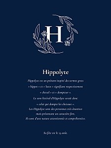 Affichette bleu blason floral bleu Affichette bleu blason floral bleu