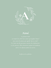 Affichette Blason floral vert