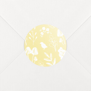 Stickers pour enveloppes naissance Fable jaune