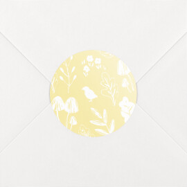 Stickers pour enveloppes naissance Fable jaune