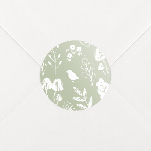 Stickers pour enveloppes naissance Fable vert - Vue 1
