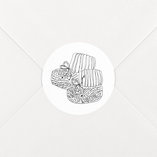 Stickers pour enveloppes naissance Mon petit soulier blanc - Vue 1