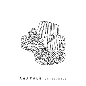 Faire-part de naissance mon petit soulier (mini format) blanc Faire-part de naissance mon petit soulier (mini format) blanc