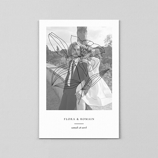 Carte de remerciement mariage Poésie amoureuse (calque) blanc - Vue 2 Carte de remerciement mariage Poésie amoureuse (calque) blanc - Vue 2