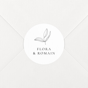 Stickers pour enveloppes mariage Poésie amoureuse blanc