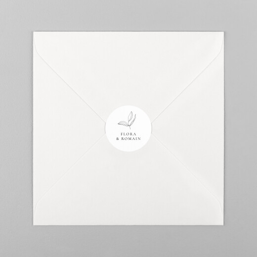 Stickers pour enveloppes mariage Poésie amoureuse blanc - Vue 2