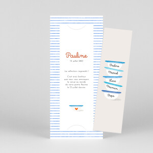 Faire-part de naissance Petits bols (marque-page) (3 enfants) bleu Faire-part de naissance Petits bols (marque-page) (3 enfants) bleu