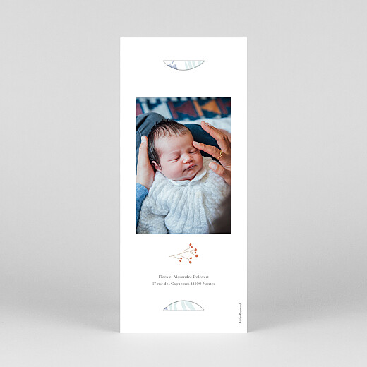 Faire-part de naissance Douce Canopée (marque-page) bleu - Vue 4