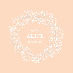 Faire-part de baptême Gypsophile chic rose Faire-part de baptême Gypsophile chic rose