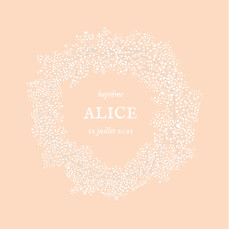 Faire-part de baptême Gypsophile chic rose Faire-part de baptême Gypsophile chic rose