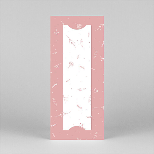 Faire-part de baptême Élégant feuillage (marque-page) rose - Vue 3 Faire-part de baptême Élégant feuillage (marque-page) rose - Vue 3