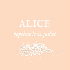Etiquette perforée baptême Gypsophile chic rose Etiquette perforée baptême Gypsophile chic rose