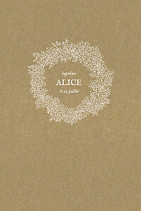 Menu de baptême fille gypsophile chic kraft Menu de baptême fille gypsophile chic kraft