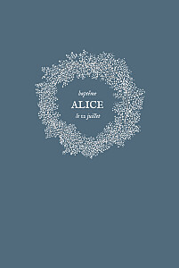 Menu de baptême bleu gypsophile chic bleu Menu de baptême bleu gypsophile chic bleu