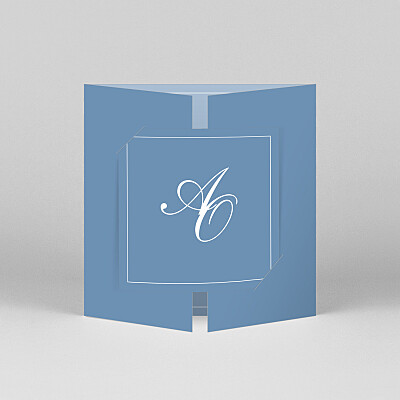 Faire-part de mariage bleu chic liseré (fenêtre) bleu Faire-part de mariage bleu chic liseré (fenêtre) bleu