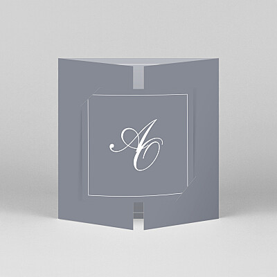 Faire-part de mariage gris chic liseré (fenêtre) gris Faire-part de mariage gris chic liseré (fenêtre) gris