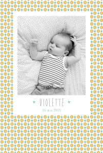 Faire-part de naissance Capri portrait photo moutarde Faire-part de naissance Capri portrait photo moutarde