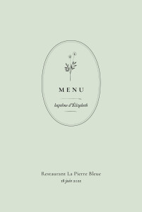 Menu de baptême Herbier vert Menu de baptême Herbier vert